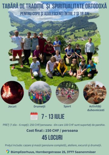 Tabara de vară de la Saanenmöser – (7-13) Iulie 2024