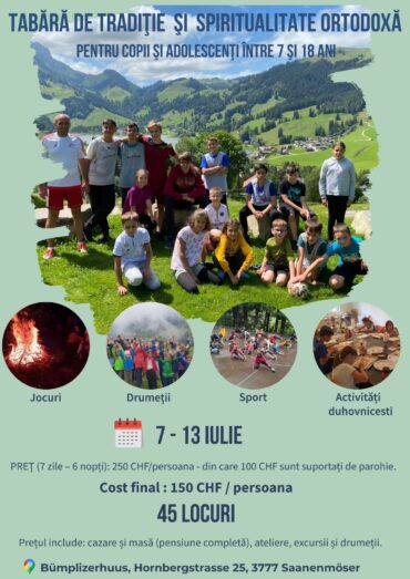 Tabara de vară de la Saanenmöser – (7-13) Iulie 2024
